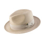 Aurorify Collection: Khaki Braided Wide Brim Pinch Fedora Matching Grosgrain Ribbon Hat