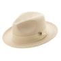 Aurorify Collection: Beige Braided Wide Brim Pinch Fedora Matching Grosgrain Ribbon Hat