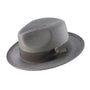 Aurorify Collection: Grey Braided Wide Brim Pinch Fedora Matching Grosgrain Ribbon Hat