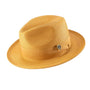 Aurorify Collection: Gold Braided Wide Brim Pinch Fedora Matching Grosgrain Ribbon Hat