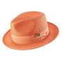 Aurorify Collection: Apricot Braided Wide Brim Pinch Fedora Matching Grosgrain Ribbon Hat