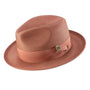 Aurorify Collection: Cognac Braided Wide Brim Pinch Fedora Matching Grosgrain Ribbon Hat