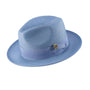 Aurorify Collection: Chambray Braided Wide Brim Pinch Fedora Matching Grosgrain Ribbon Hat
