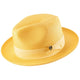 Aurorify Collection: Canary Braided Wide Brim Pinch Fedora Matching Grosgrain Ribbon Hat