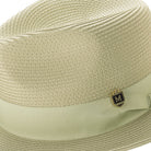 montique mint braided fedora hat with 2.5 inch wide brim