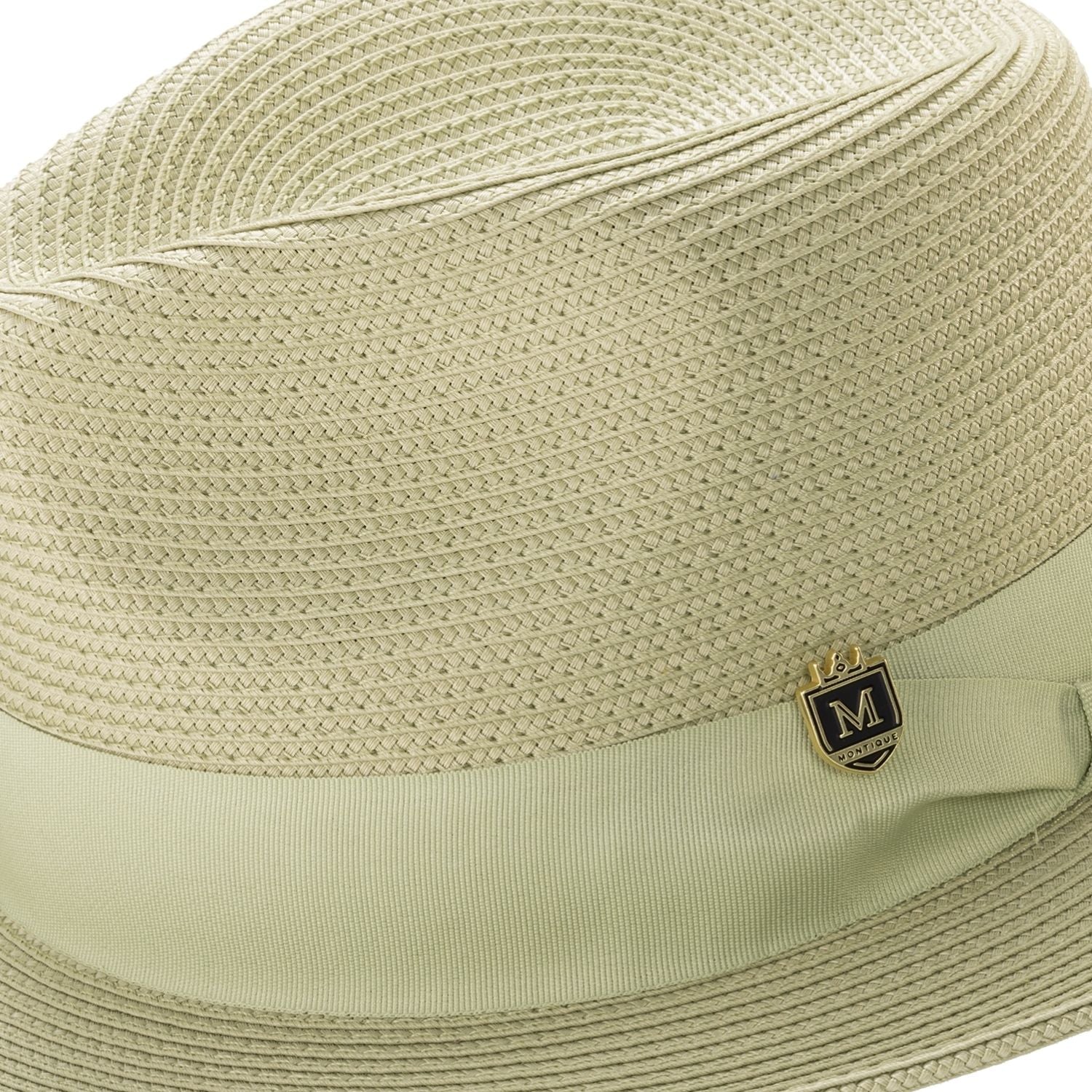 montique mint braided fedora hat with 2.5 inch wide brim
