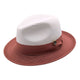 Cognac Two Tone Wide Brim Fedora Hat by Montique