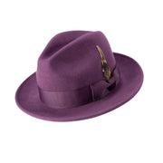Twilique Collection: Montique Plum Lightfelt 2 ½" Wide Brim Wool Felt Pinch Hat