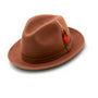 Montique Cognac Small Felt Band 2 ¼ Brim Wool Felt Dress Hat H-62