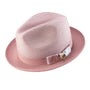 Rubique Collection: Men's Braided Two Tone Stingy Brim Pinch Fedora Hat in Rose