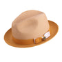 Rubique Collection: Men's Braided Two Tone Stingy Brim Pinch Fedora Hat in Gold