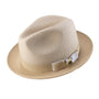 Rubique Collection: Men's Braided Two Tone Stingy Brim Pinch Fedora Hat in Beige