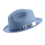 Innovique Collection: Carolina White Bottom Braided Stingy Brim Pinch Fedora Hat