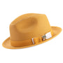 Innovique Collection: Gold White Bottom Braided Stingy Brim Pinch Fedora Hat