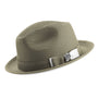 Innovique Collection: Olive White Bottom Braided Stingy Brim Pinch Fedora Hat