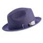 Innovique Collection: Purple White Bottom Braided Stingy Brim Pinch Fedora Hat