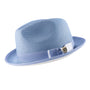 Innovique Collection: Chambray White Bottom Braided Stingy Brim Pinch Fedora Hat