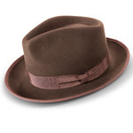 Stylesto Collection Wool Felt Fedora: 50's Vintage Vibe in Brown