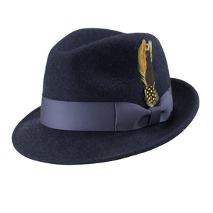 Luxifyer Collection: Men's Navy Pinch Crushable Litefelt Snap Brim Hat