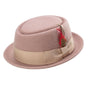 Prestique Collection: Men's Tan Soft Rabbit Wool Snap Brim Pork Pie Teardrop Dent Hat