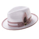 White & Blush Dual-Tone Ribbon Fedora Hat by Montique