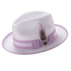 White & Lavender Dual-Tone Ribbon Fedora Hat by Montique