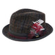 Ashford Collection: Scala Tweed Wool Blend Fedora with 1 3/4” Brim and Double Bow - Brown