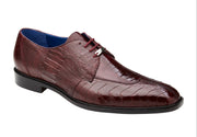 Belvedere Men's Genuine Ostrich Leg Dress Shoes in Dark Burgundy - Siena