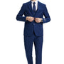 TempTrends Collection: 3 Piece Solid Slim Fit Suit For Men In Indigo