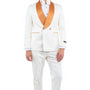 Whisper Collection: Men's 2-Piece Paisley Suit In Ivory/Rust - Slim Fit