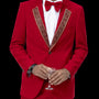 Red Two Piece Velvet Fashion Suit JP110