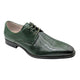 Green Genuine Leather Lace-Up Dress Shoes with Medallion Toe Detail