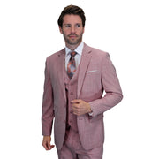 Comet Couture Collection: Blush Sharkskin Italian Wool 3-Piece Suit – Modern Fit