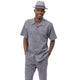 Charpi Collection: Montique's Men's Linen Look Grey Walking Suit