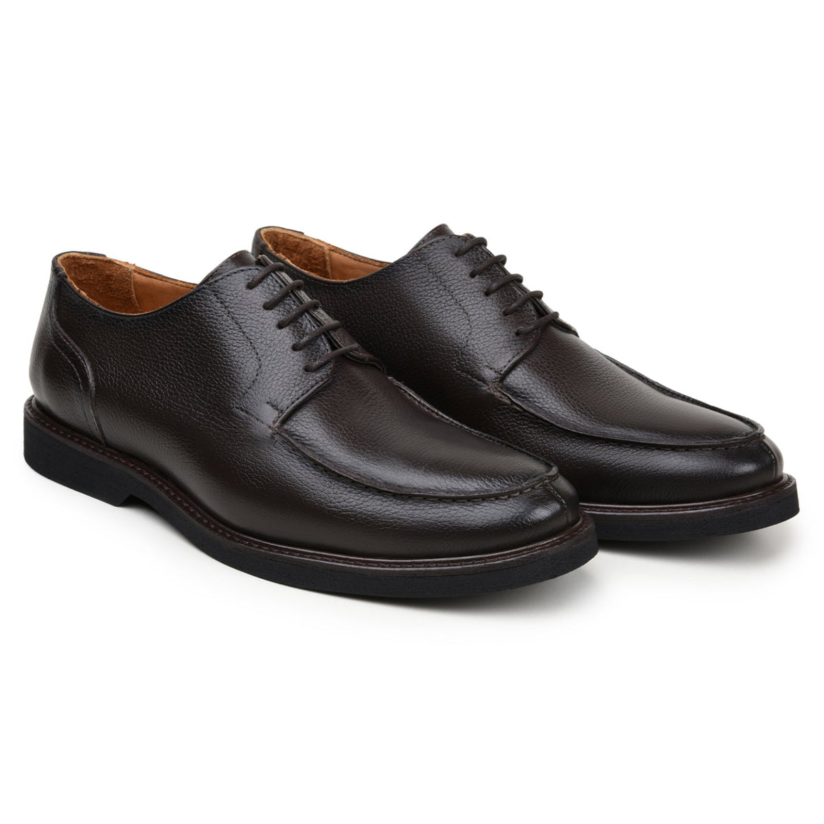 Pair of black Italian suede Derby shoes by Belvedere