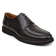 Brown Italian Suede Apron-Toe Derby by Belvedere
