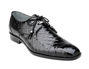 Belvedere Lago Black Genuine American Alligator Shoes