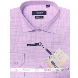 Men’s Lavender Self-Textured Dress Shirt Modern Fit