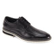 Black Perforated Leather Moc Toe Lace-Up Dress Shoes