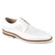 White Perforated Leather Moc Toe Lace-Up Dress Shoes