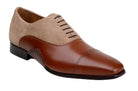 cognac and oat two tone oxford shoe side view