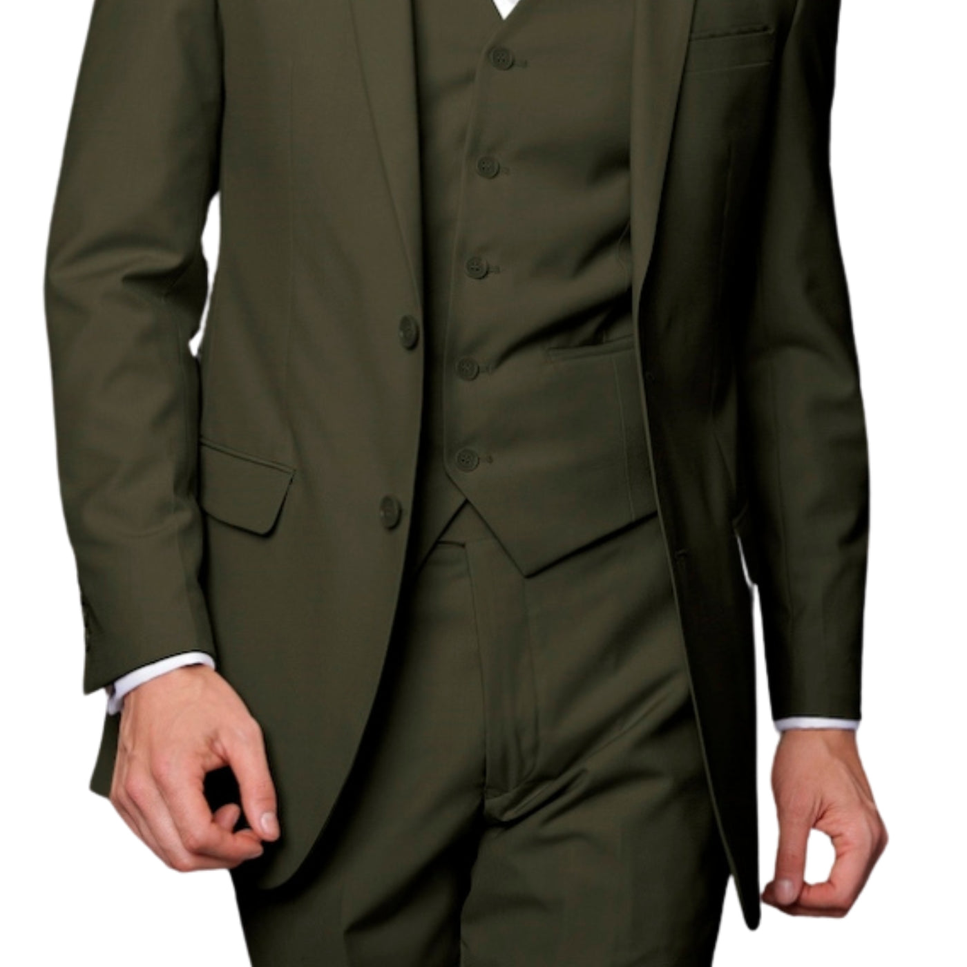 Men's Olive Fashion Cheap Priced Business Suit main image 1
