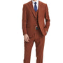 TempTrends Collection: 3 Piece Solid Slim Fit Suit For Men In Lt Brown