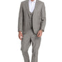 Avantique Collection: 3-Piece Solid Suit For Men In Lt Grey - Slim Fit