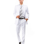 Essential Elegance Collection: Men's Two-Piece Suit Slim Fit with Notch Lapel In White - Slim Fit