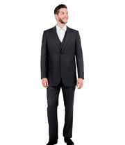 Valiant Vintage Black Pinstripe Three-Piece Suit – Classic Fit