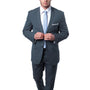 Chicnova Collection: Solid Grey Two-Button Slim Fit Suit with Flat Front Pants