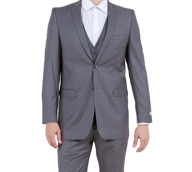 Mid Grey 3-Piece Slim Fit Suit | M154S | Suits & More
