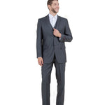 Argonaut Collection: Steel Navy Textured Solid Three-Piece Suit – Modern Fit