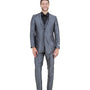 Odyssey Collection: Three-Piece Slim Fit Sharkskin Solid Suit in Dark Grey